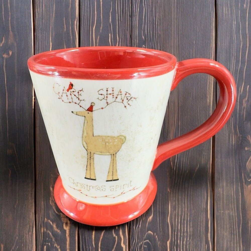 The Nature of Christmas Coffee Mug Cup Ceramic Demdaco Tim Coffey Crackle Glaze